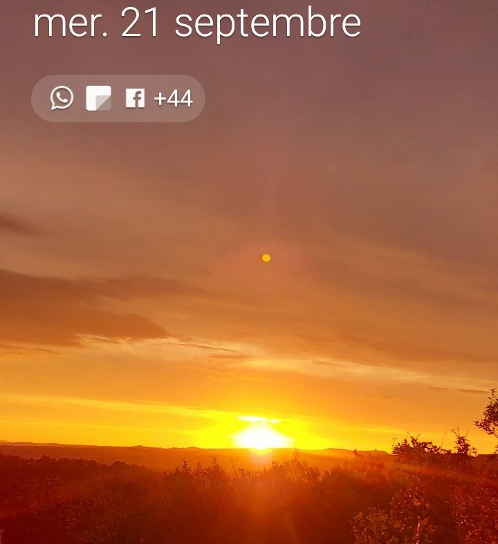 vu d'un coucher de soleil