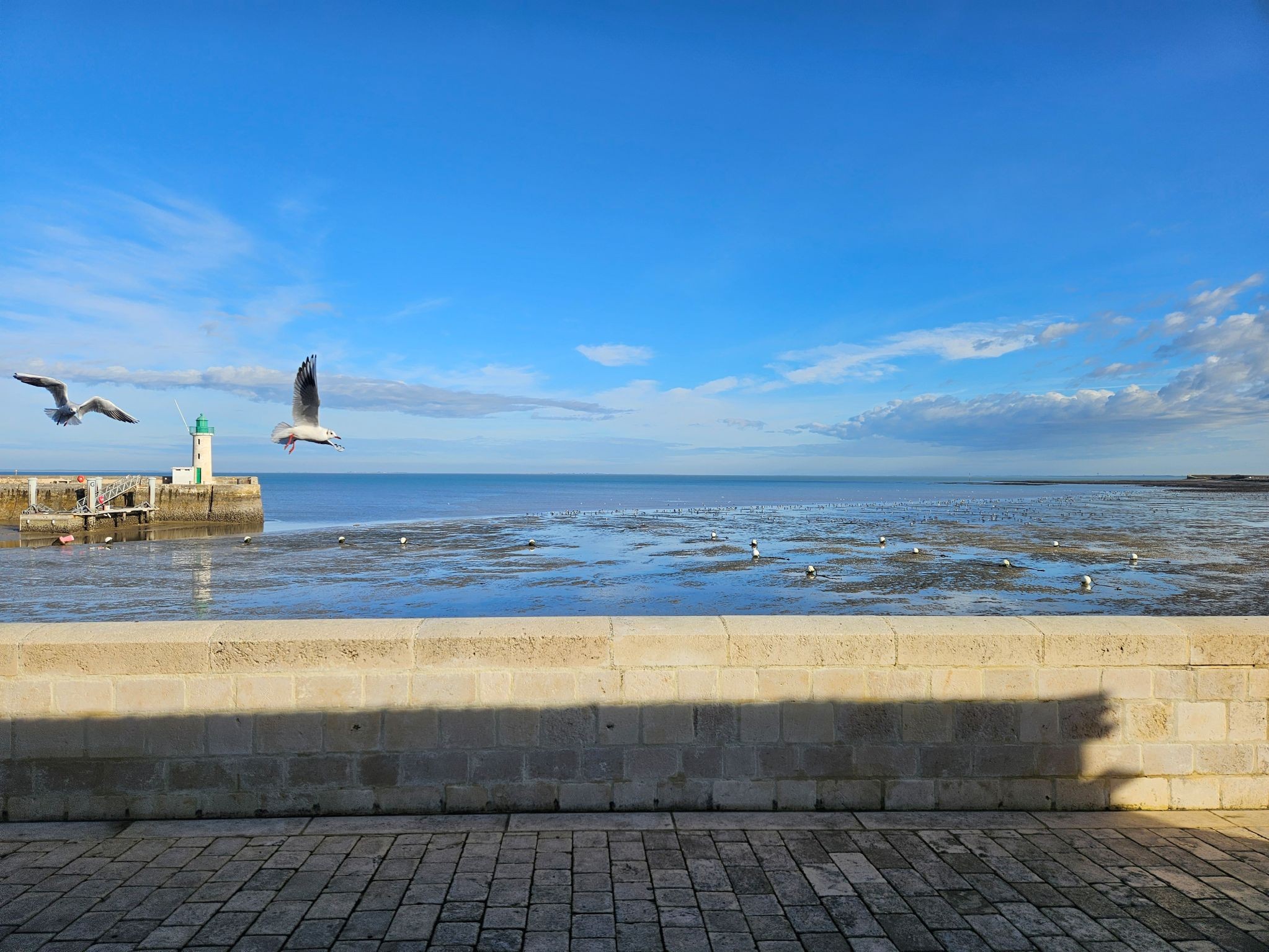 View of the ocean from the furnished apartment and the beach at La Flotte