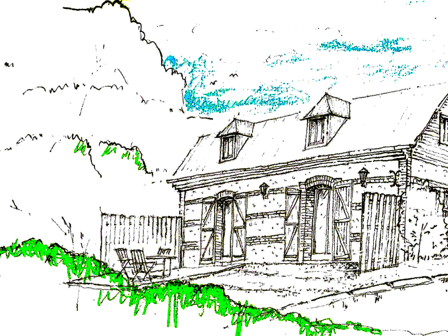 Gite dessiné à la main par un hôte