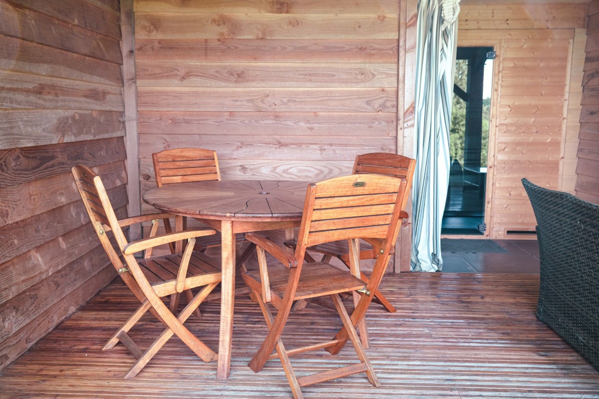 Le sauna sur la terrasse