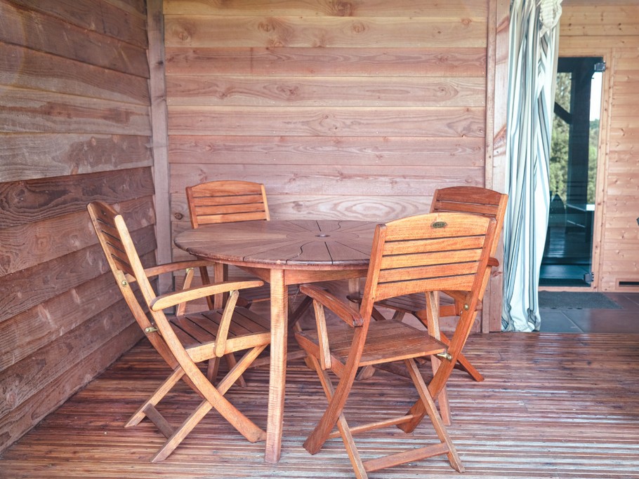 Le sauna sur la terrasse