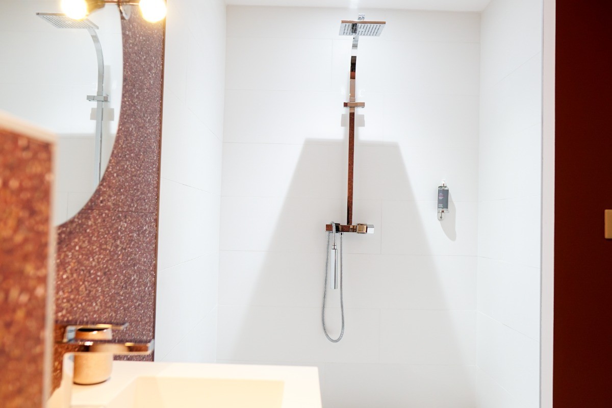 Grande douche à l'italienne privée