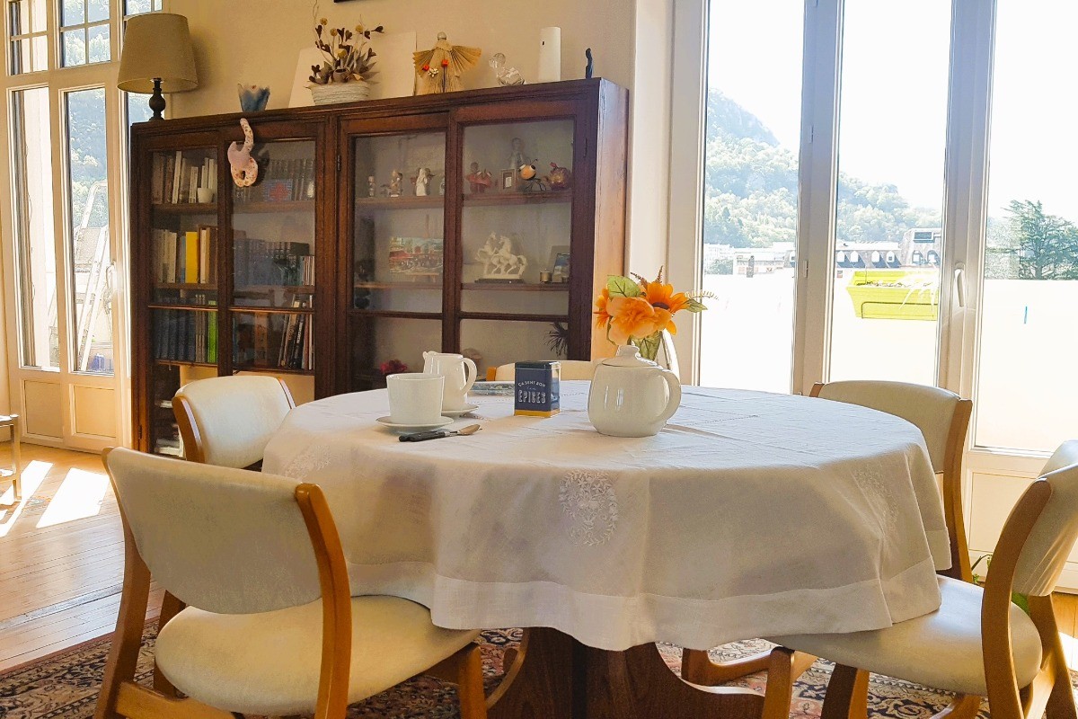 Vue montagne depuis la pièce de vie