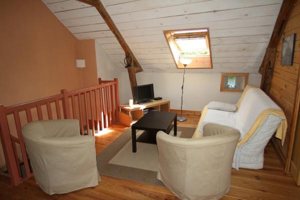 Le salon avec TV et canapé-lit convertible