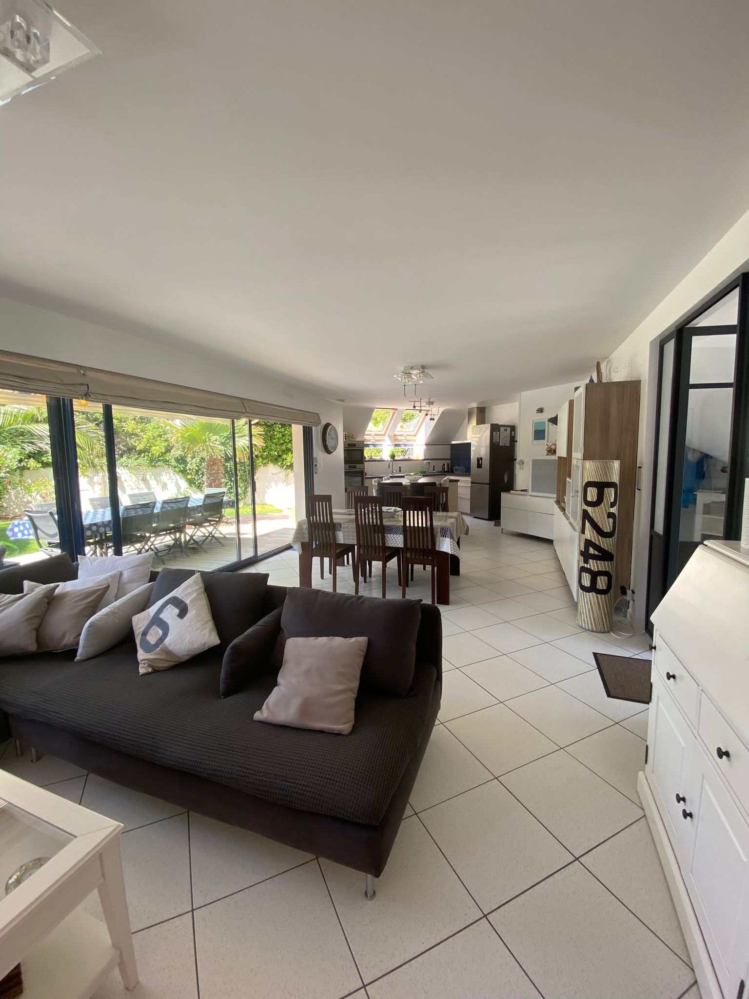 Living room and dining room