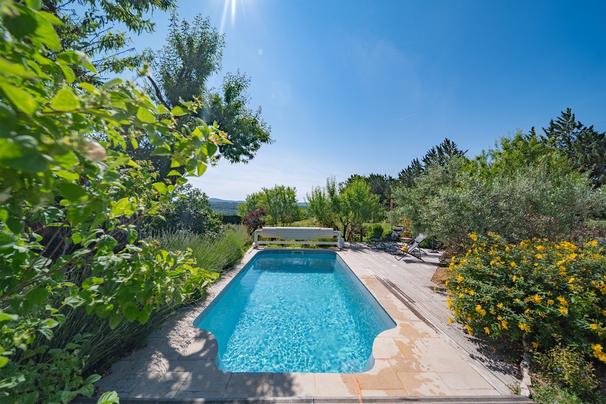 La piscine au milieu de la végétation