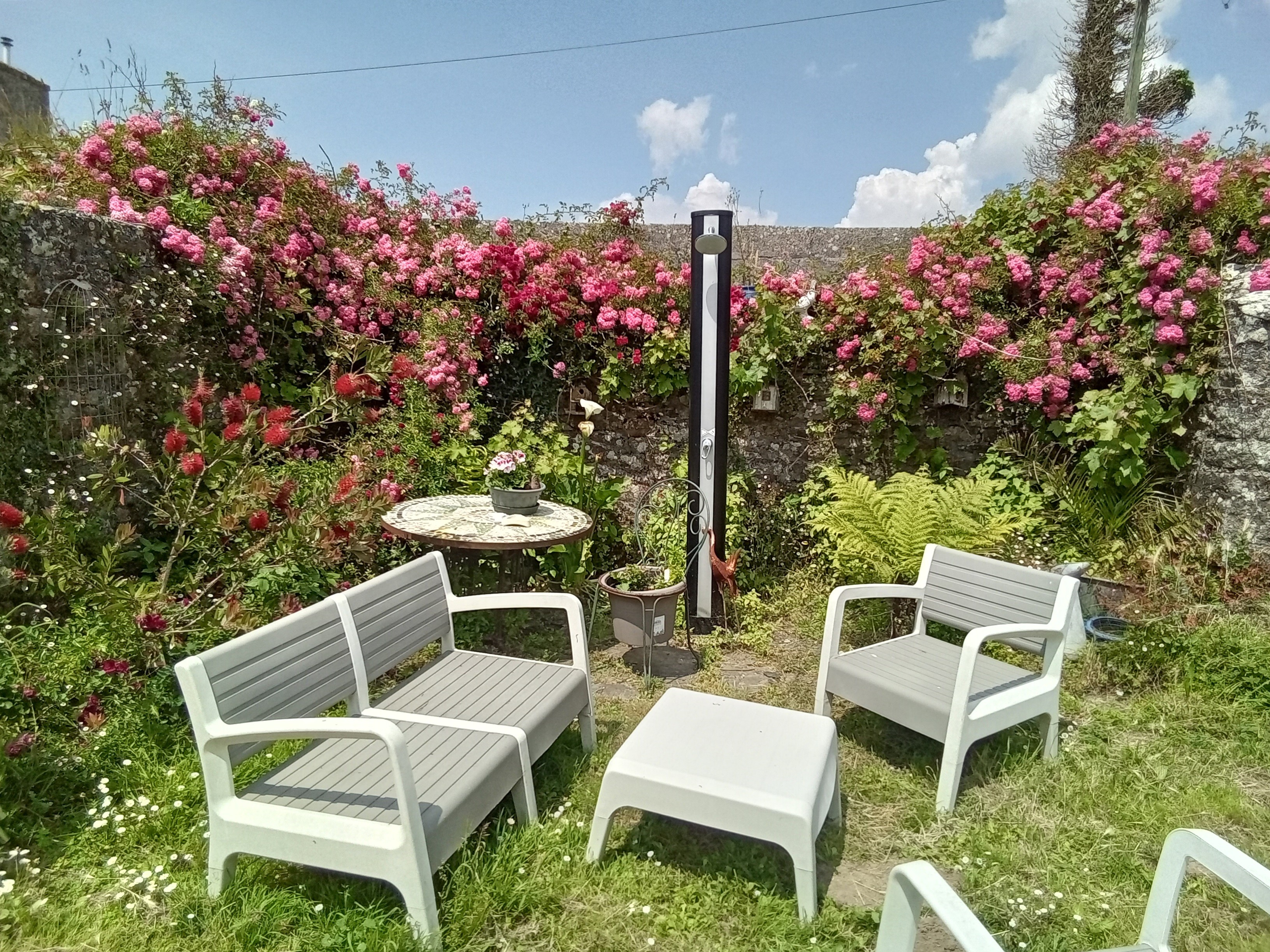 Jardin clos à l'arrière de la location