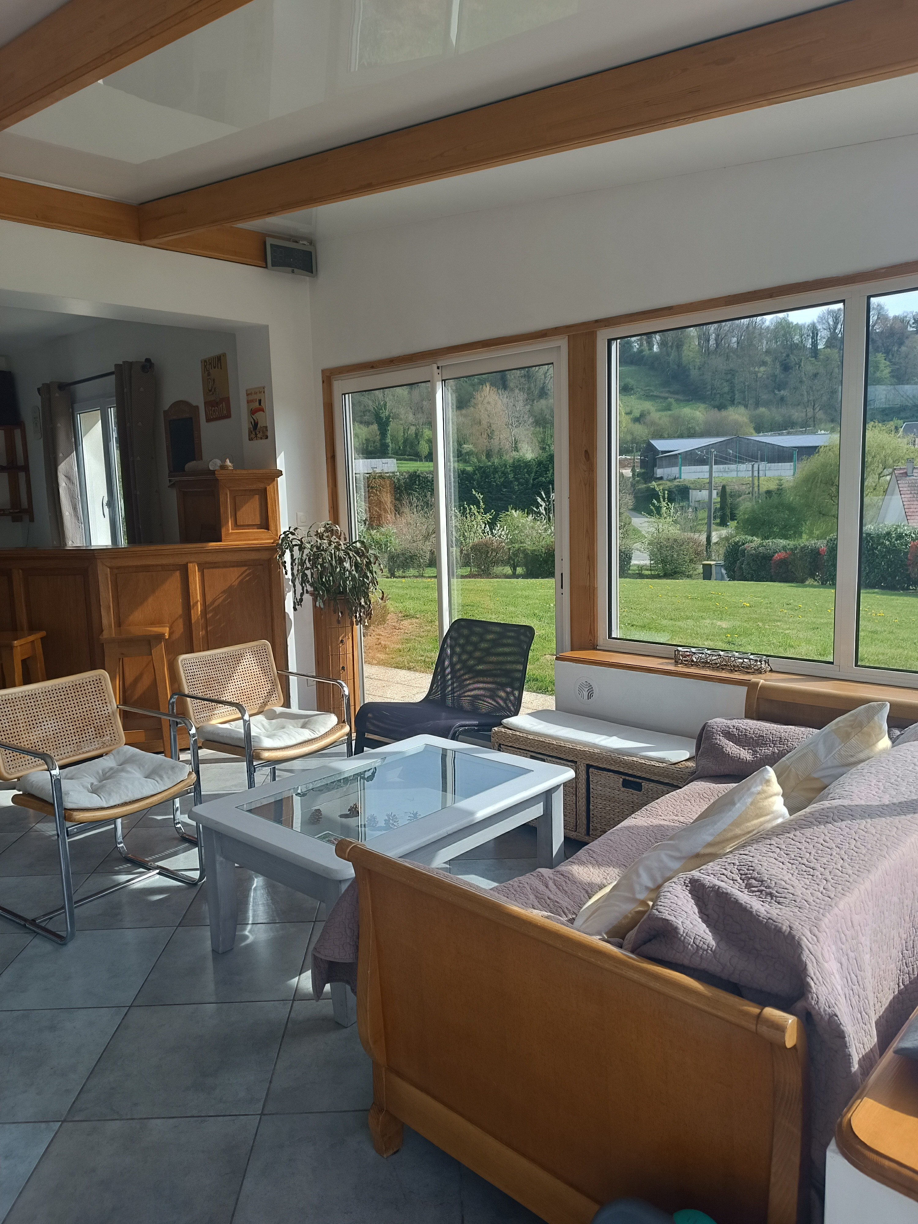 Veranda lounge, countryside view