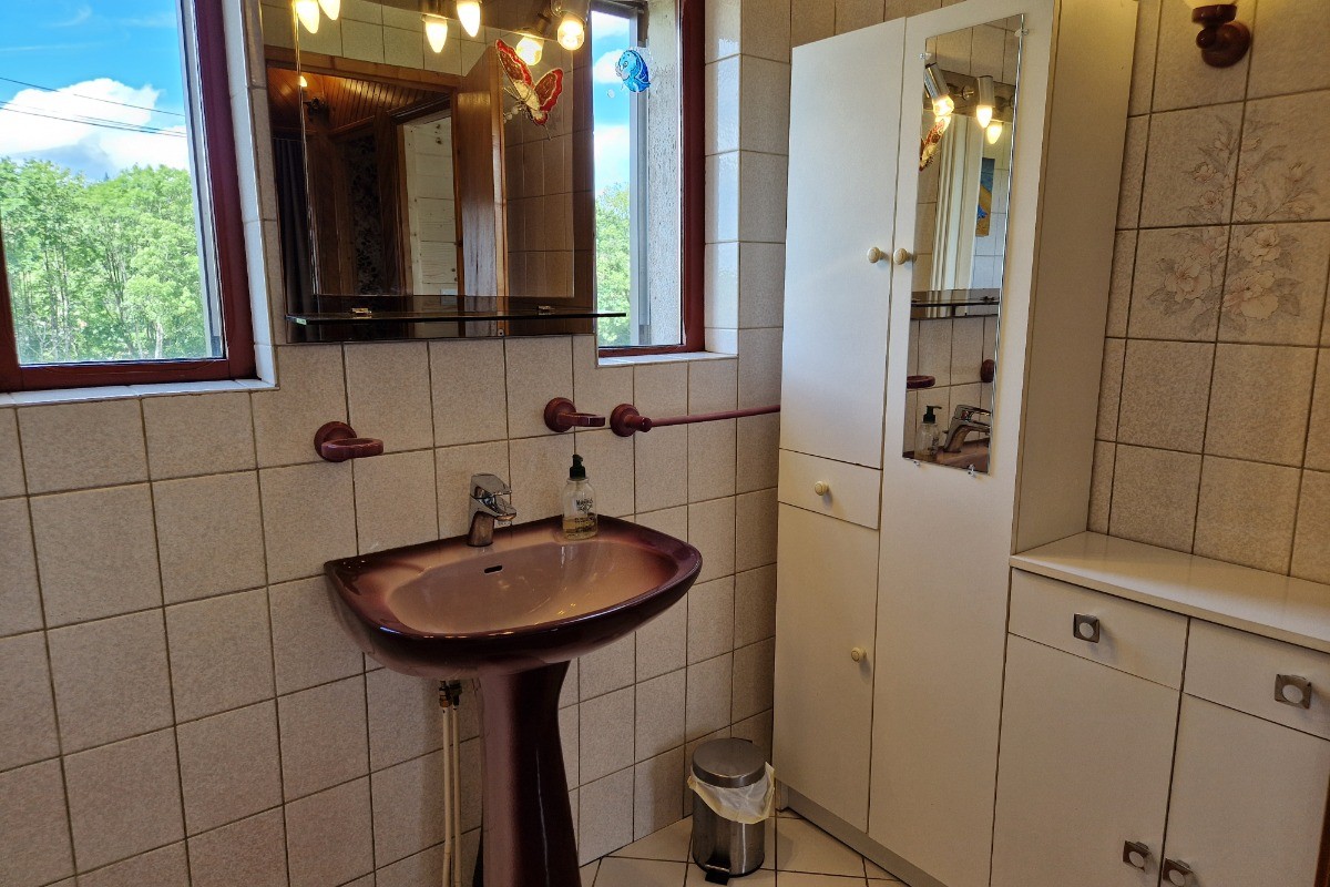 Salle d'eau à l'étage avec douche et WC - Gîte des 4 vents à Girmont - Val d'Ajol dans les Vosges