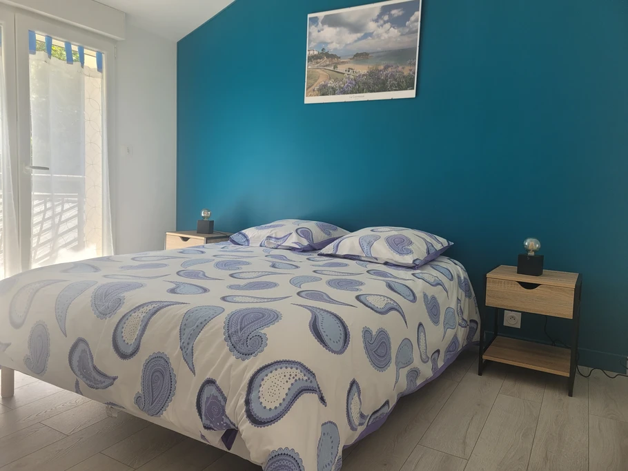 Holiday home, Plouha, upstairs bedroom with a 140 double bed
