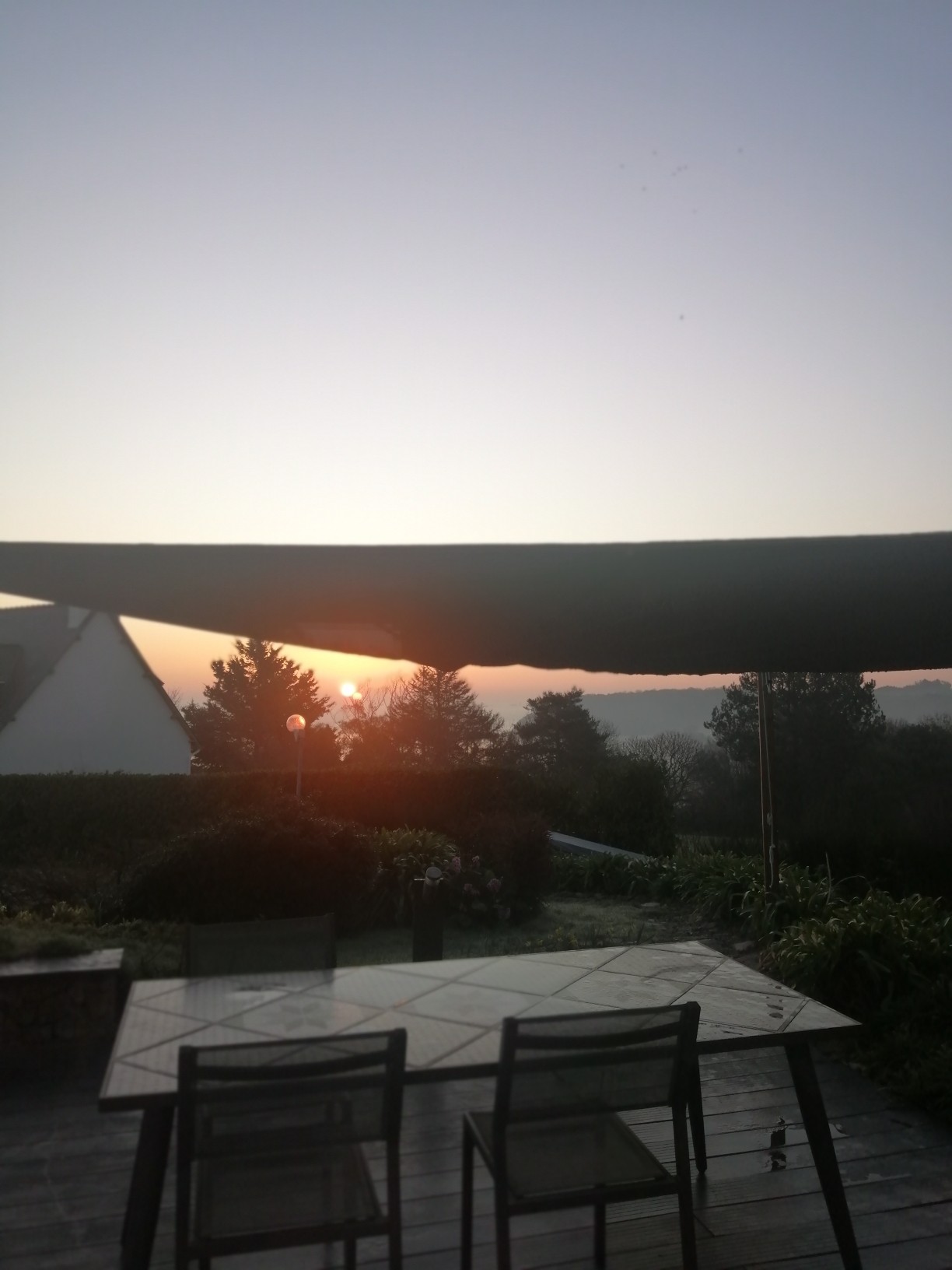 Voile de soleil sur terrrasse