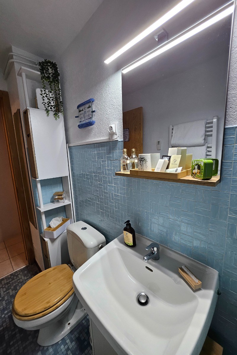 Votre salle de bain/wc privative, gel douche, shampoing, savon et autres attentions sont fournies