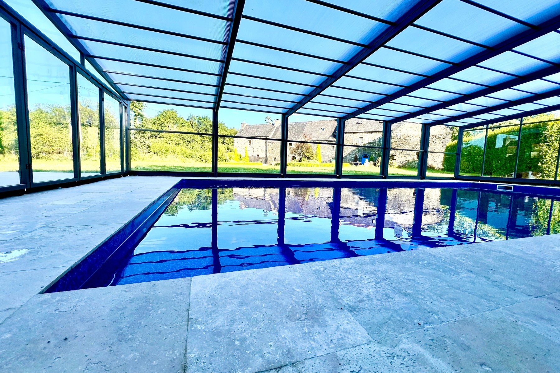 Piscine en mode couverte et chauffée