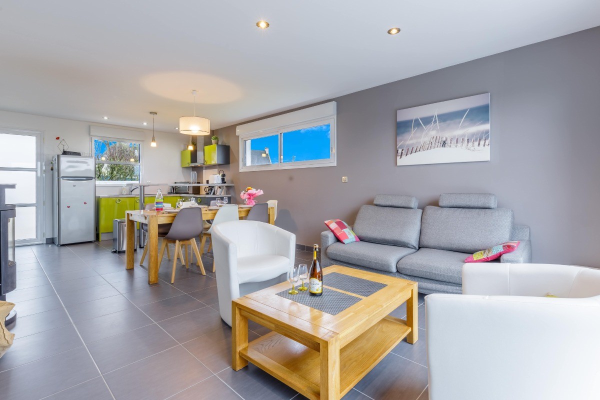 Pièce de vie de 40M2 avec accès direct sur la terrasse extérieure