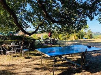 Montdurausse, Tarn , Coin détente au jardin