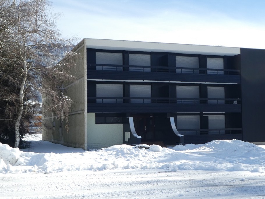 Vue de l'immeuble l'hiver