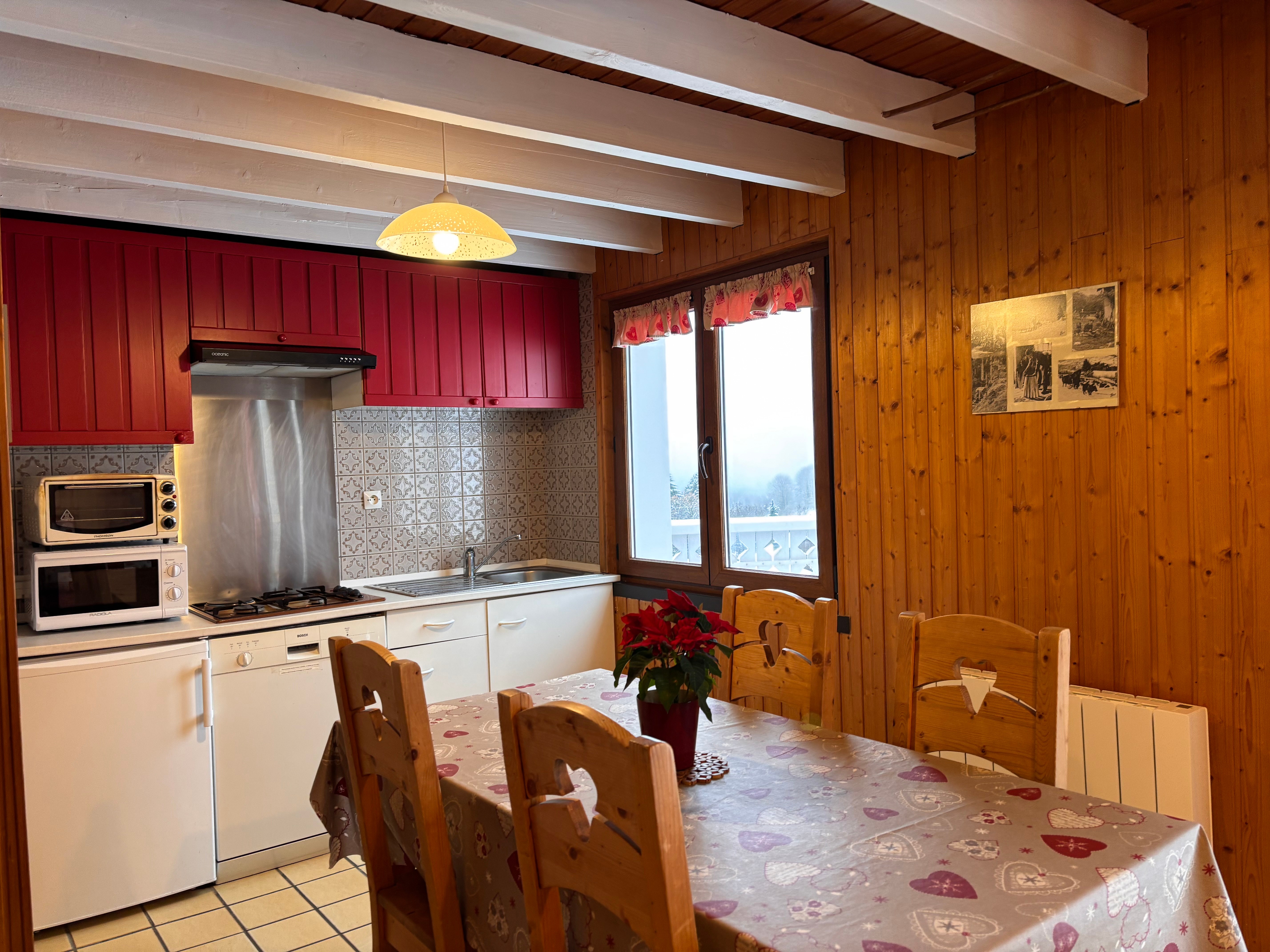 Cuisine et séjour Chalet Le Podent - La Bresse