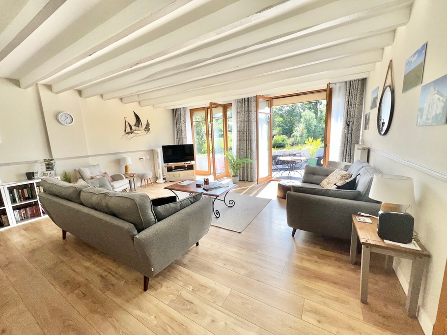 Spacious, light and airy living room with views