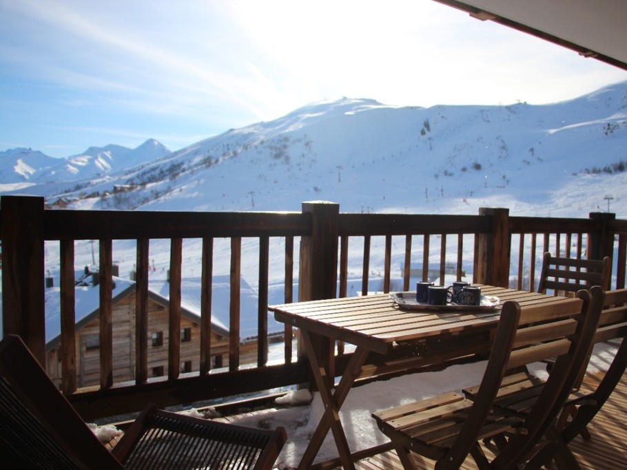 Résidence L'Odyssée B 202 - Balcon avec vue sur les pistes