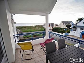 Large balcony with sea view
