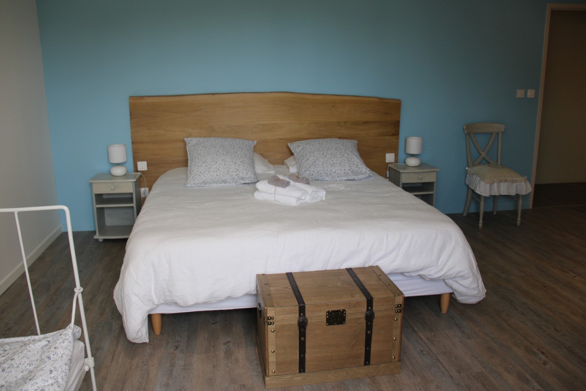 Chambre Clémence Lit double option possible pour cette chambre au gite entre terres et vignes à Châtillon sur Morin