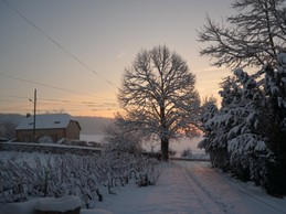 soleil levant sur le gite hiver 2018