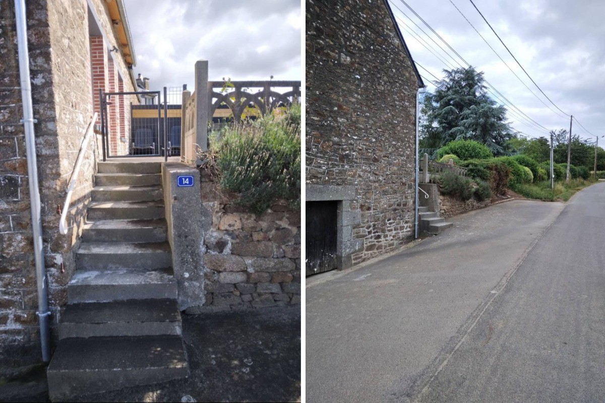 Entrée indépendante au numéro 14, et stationnement privatif pour 2 voitures au pied de l'escalier. Possibilité d'un abri couvert sur demande.