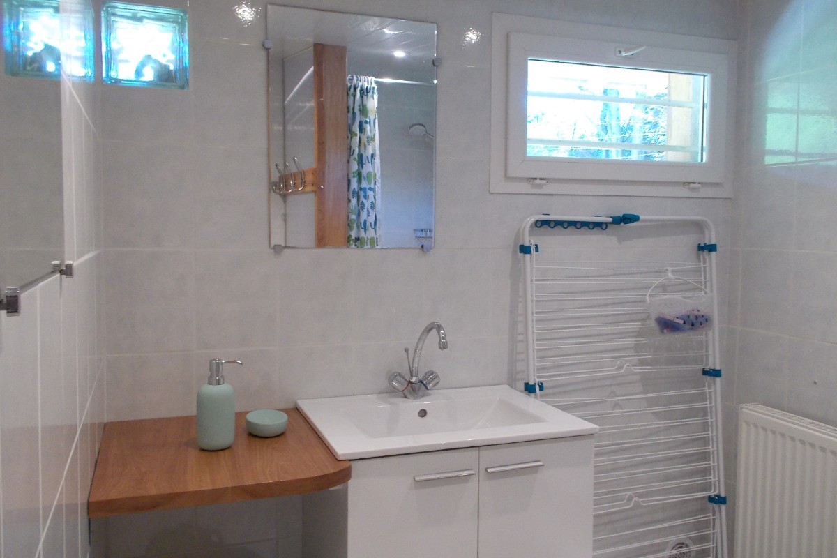 Dans la salle de douche