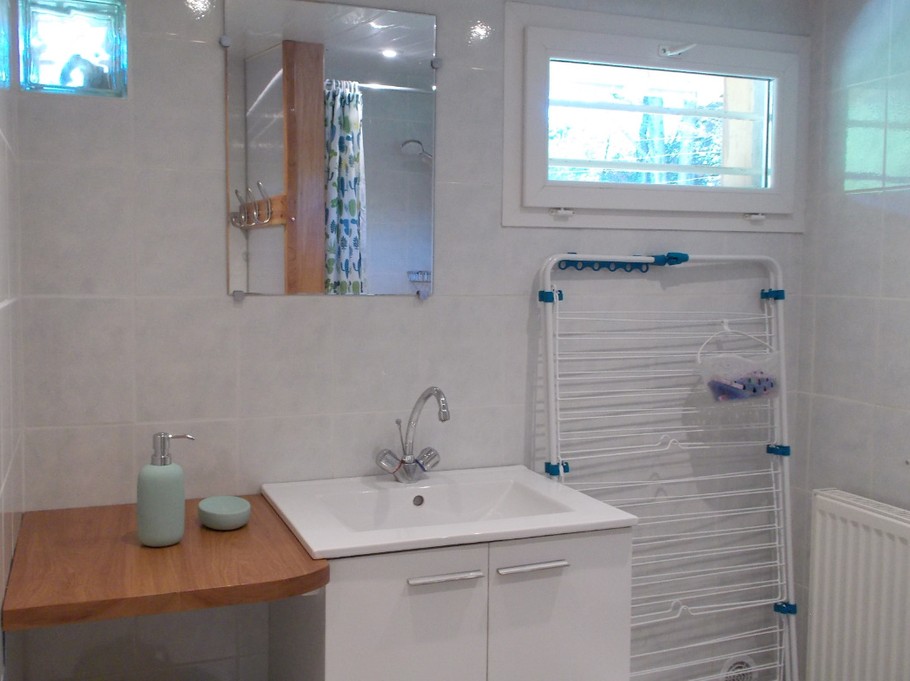 Dans la salle de douche