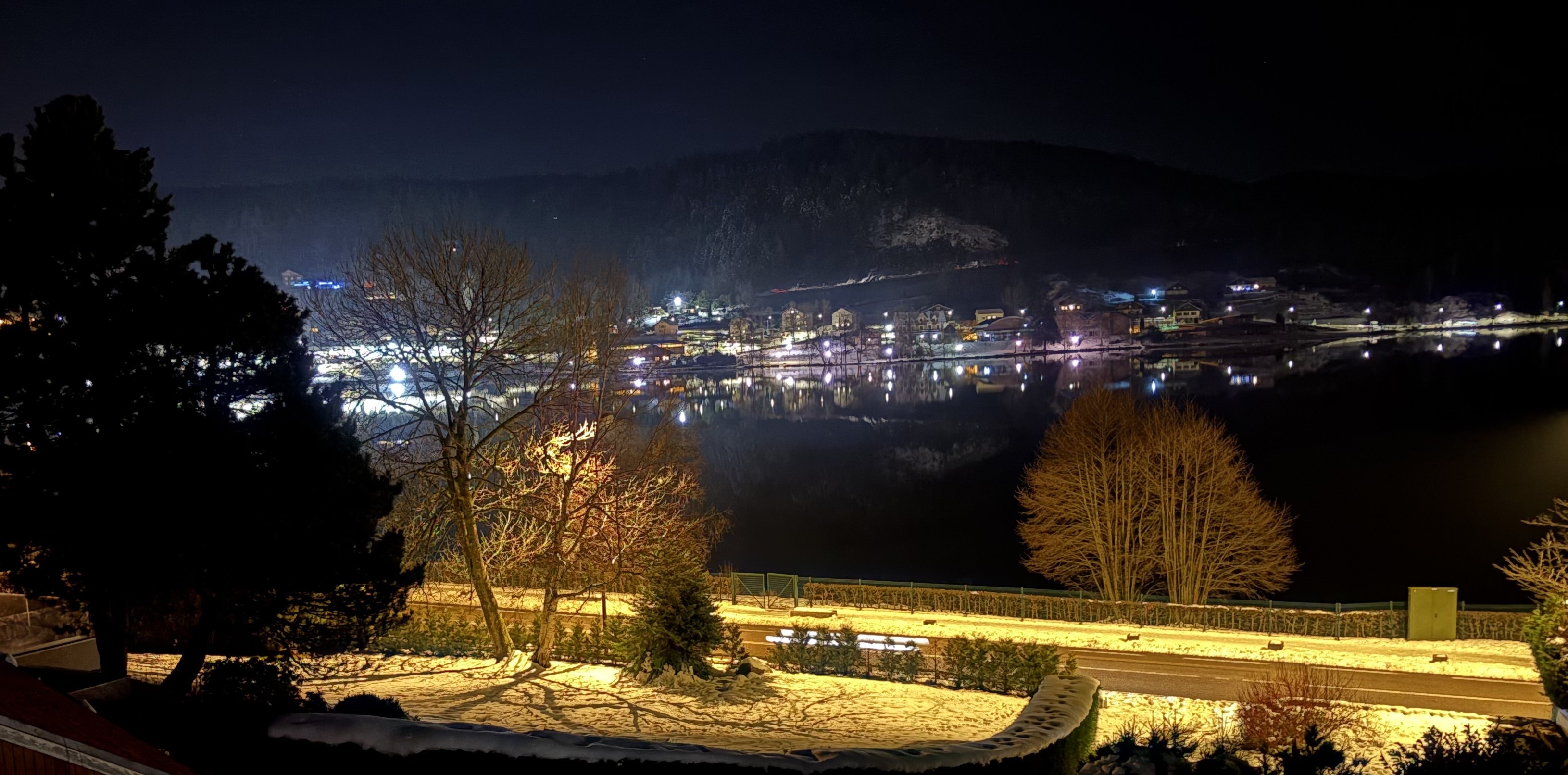 vue du chalet le soir