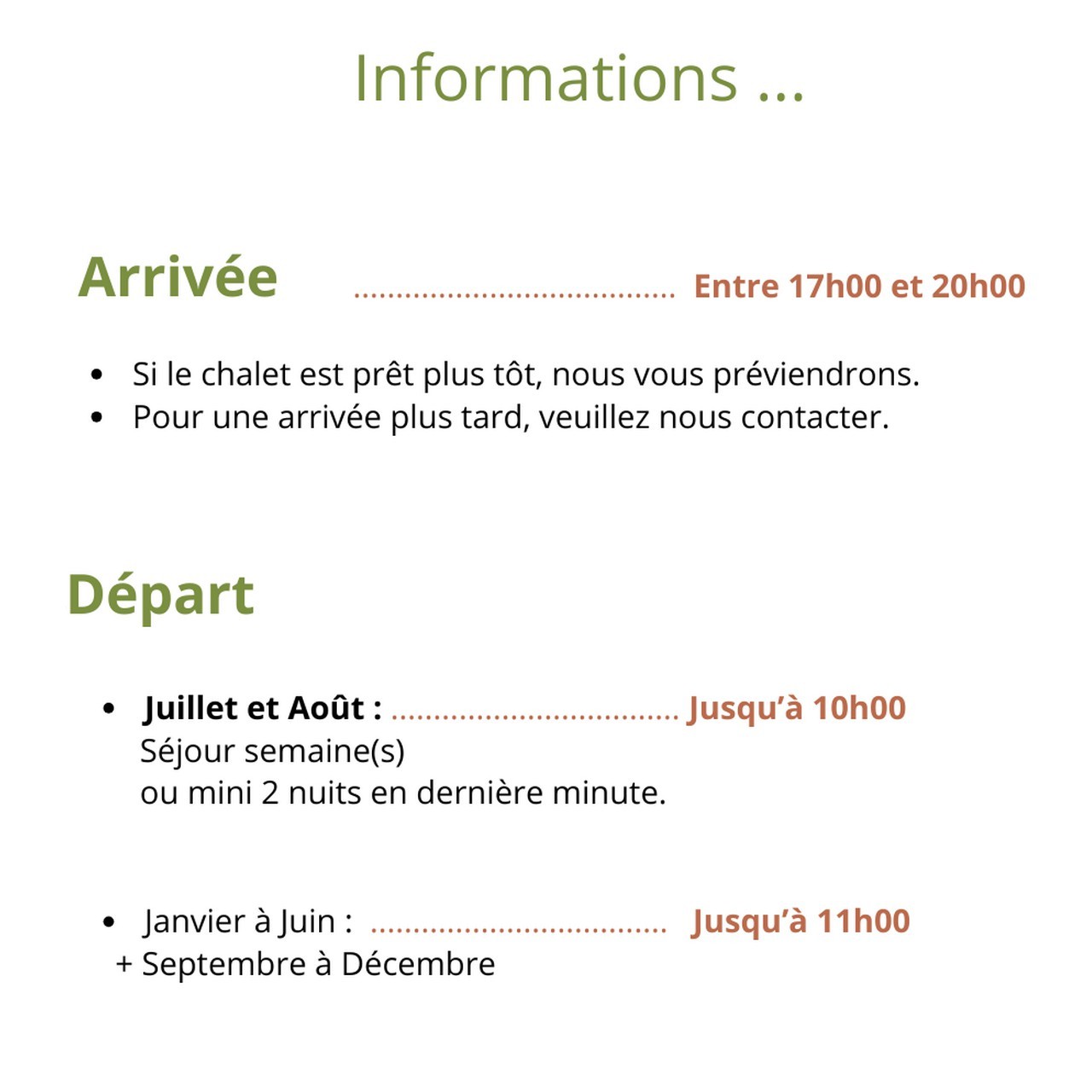 Chalet Mélèze : informations