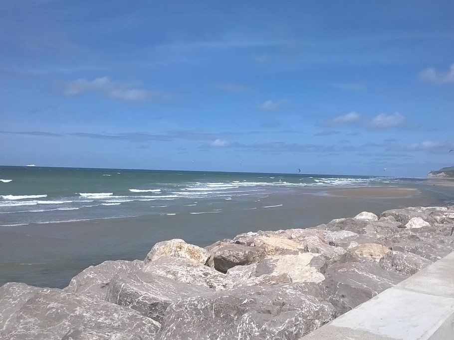 vue Blanc Nez depuis la digue de Wissant