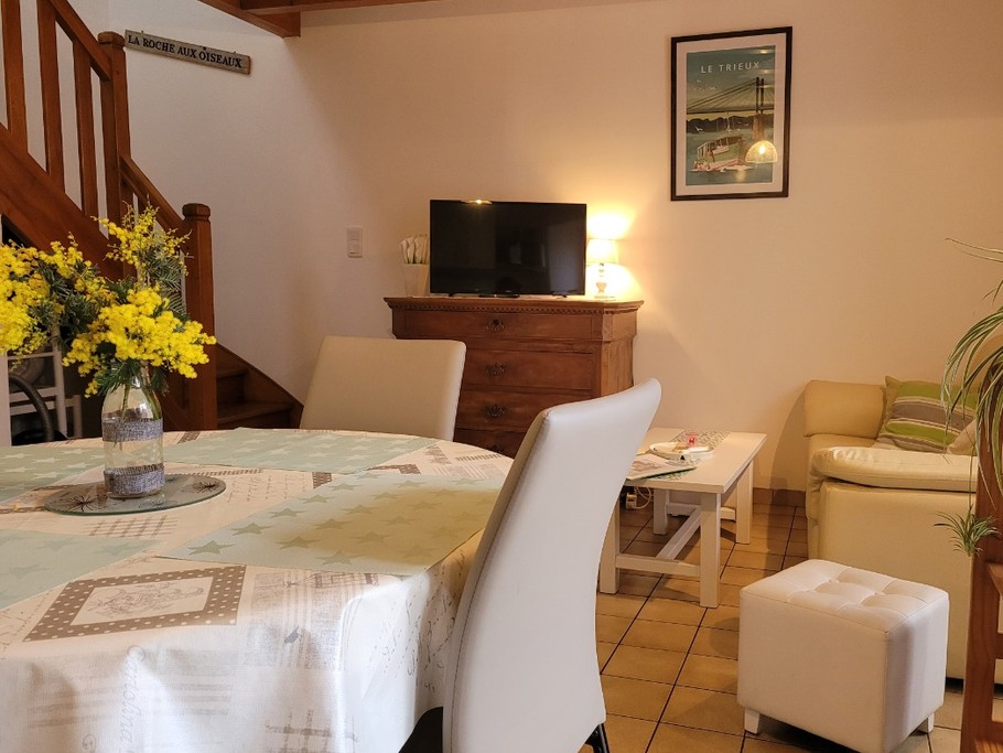 Location, Longère, Roche aux oiseaux, Ploubazlanec, Pièce de vie RDC séjour salon cuisine