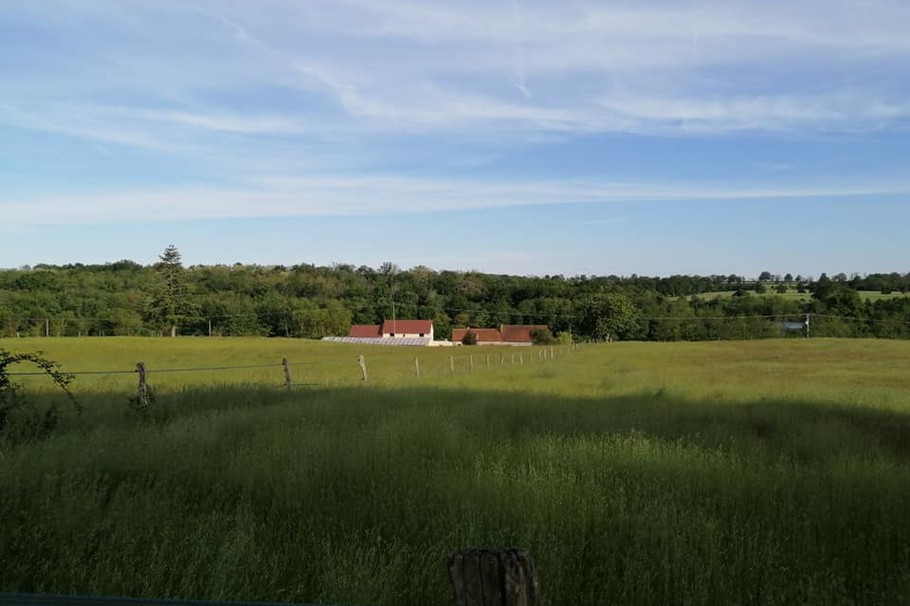 La vue du haut de la piste sur la propriété