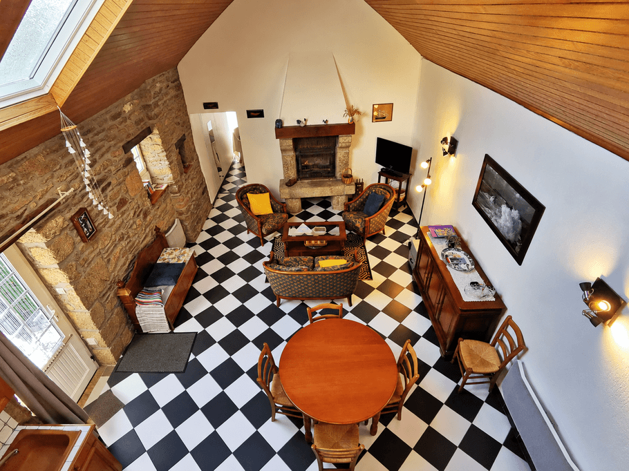 View of the living area from the mezzanine