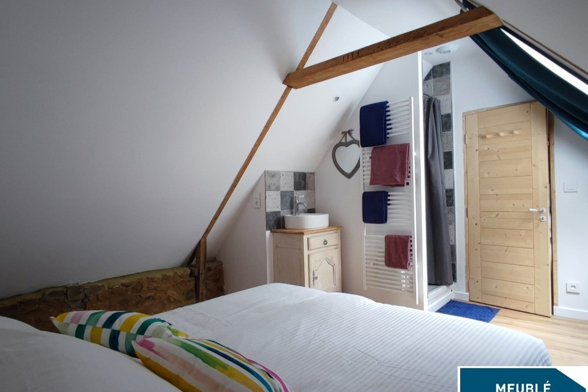 Chambre 2, possibilité de préparer un lit en 160 ou 2 en 80, Gîte de charme avec SPA pour 4 personnes à 15 mn des plages, Plélo, Côtes d'Armor, Bretagne