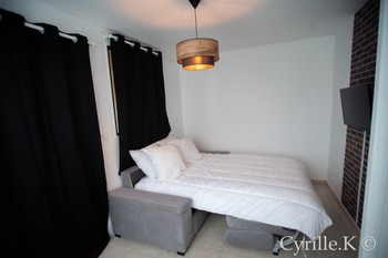 Living room converted into bedroom