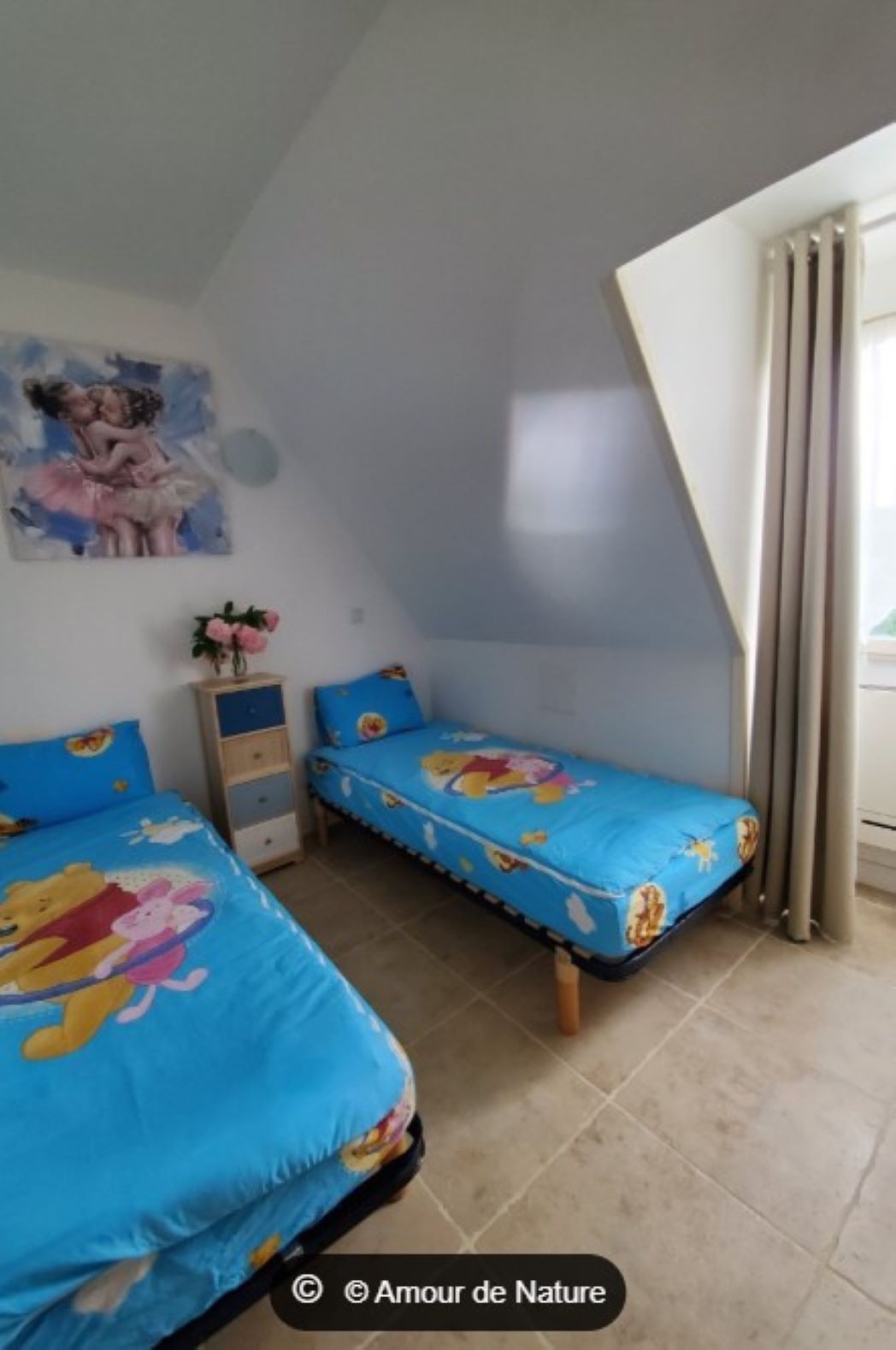 Chambre 2 personnes avec 2 couchages en 90cm