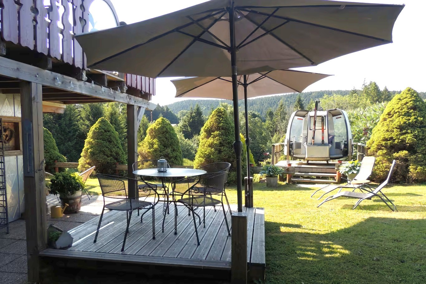 Terrace - Apartment "Chalet Le Village" in the heart of nature
