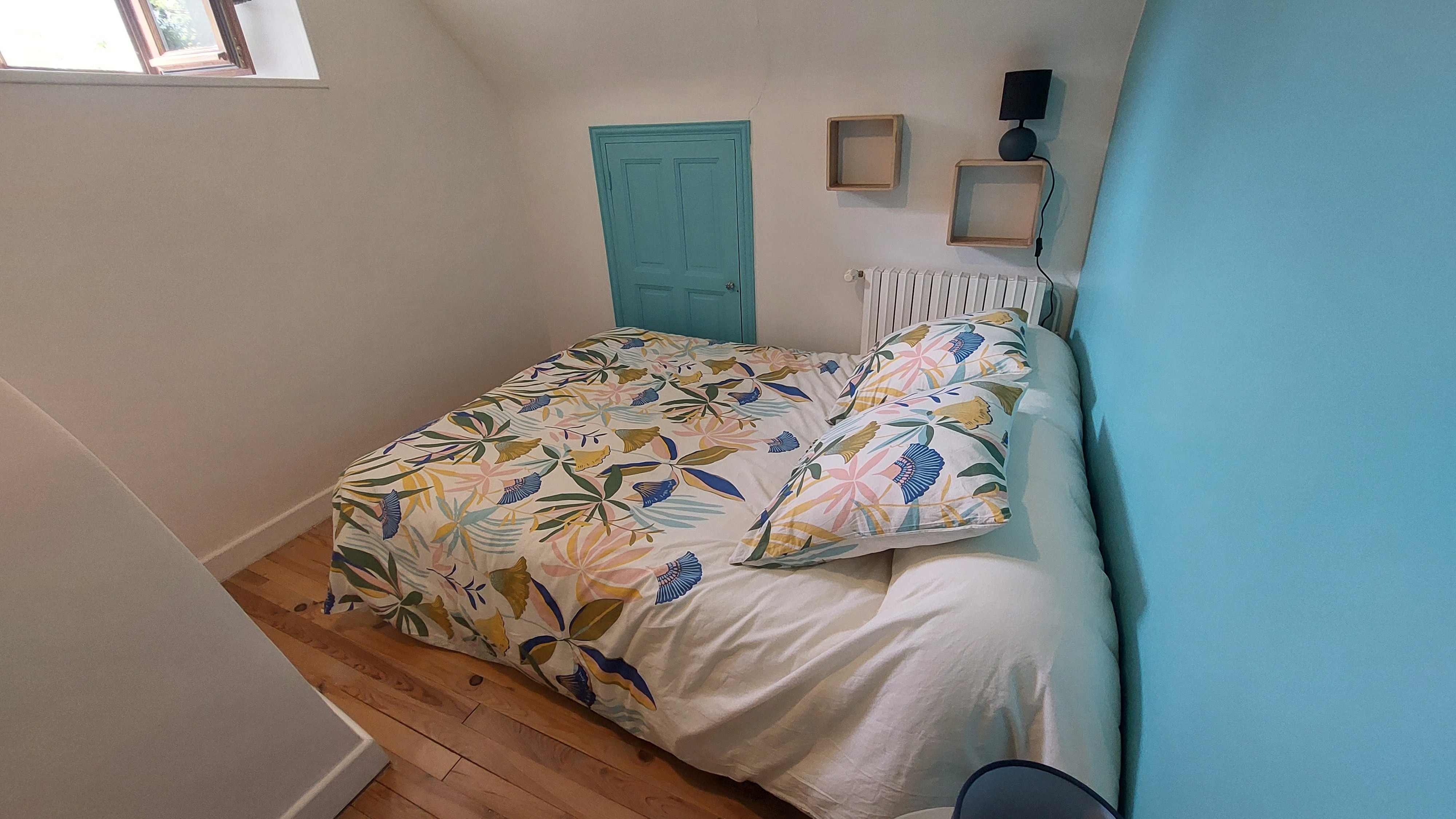 Chambre Turquoise avec lit en 140