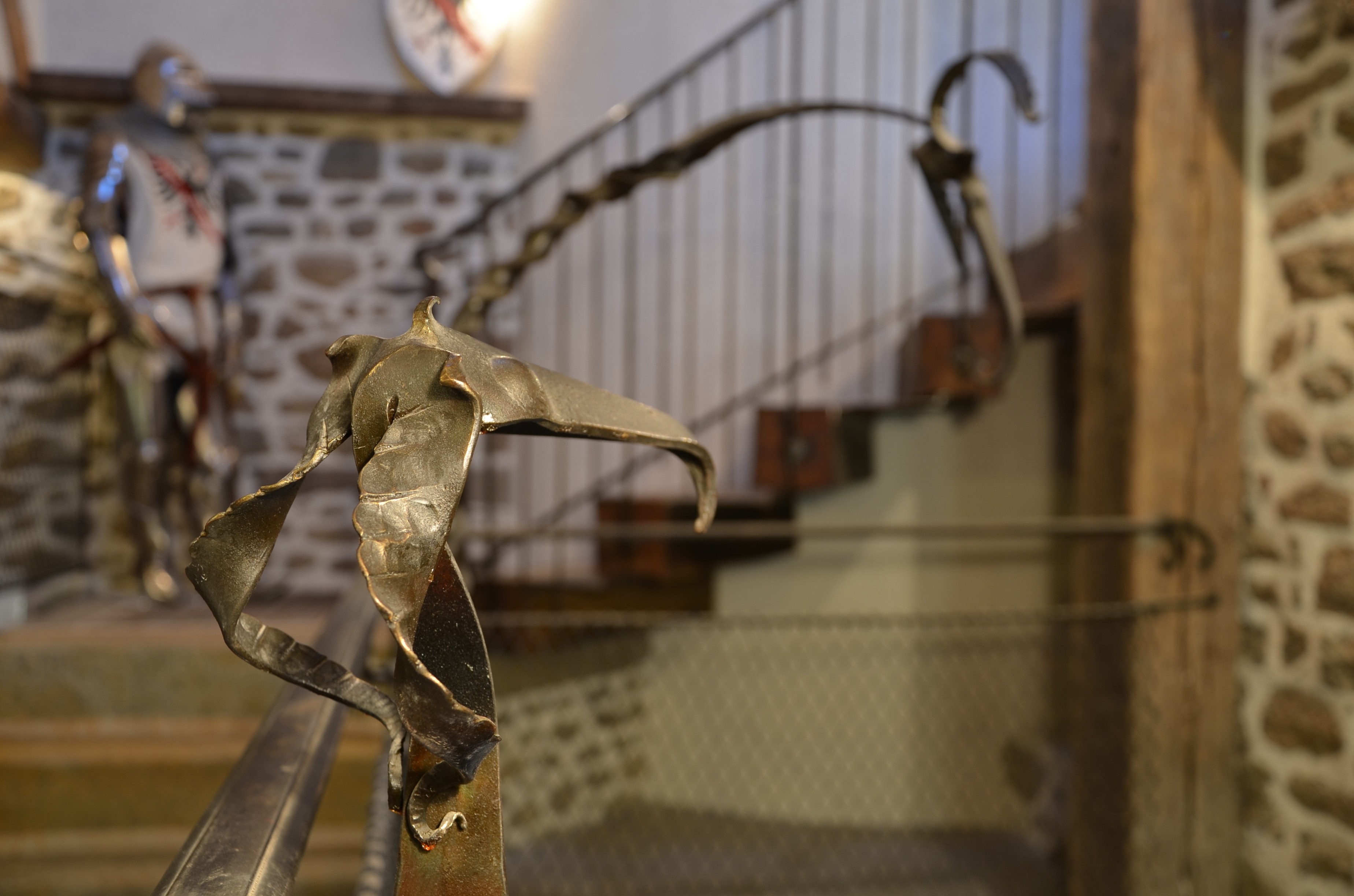 Détail de la main courante, joliment ouvragée