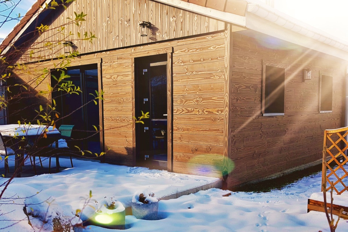 Le cabanon cendré en hiver