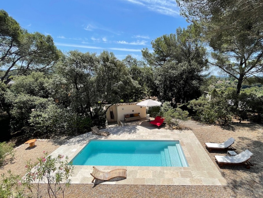 South-facing pool