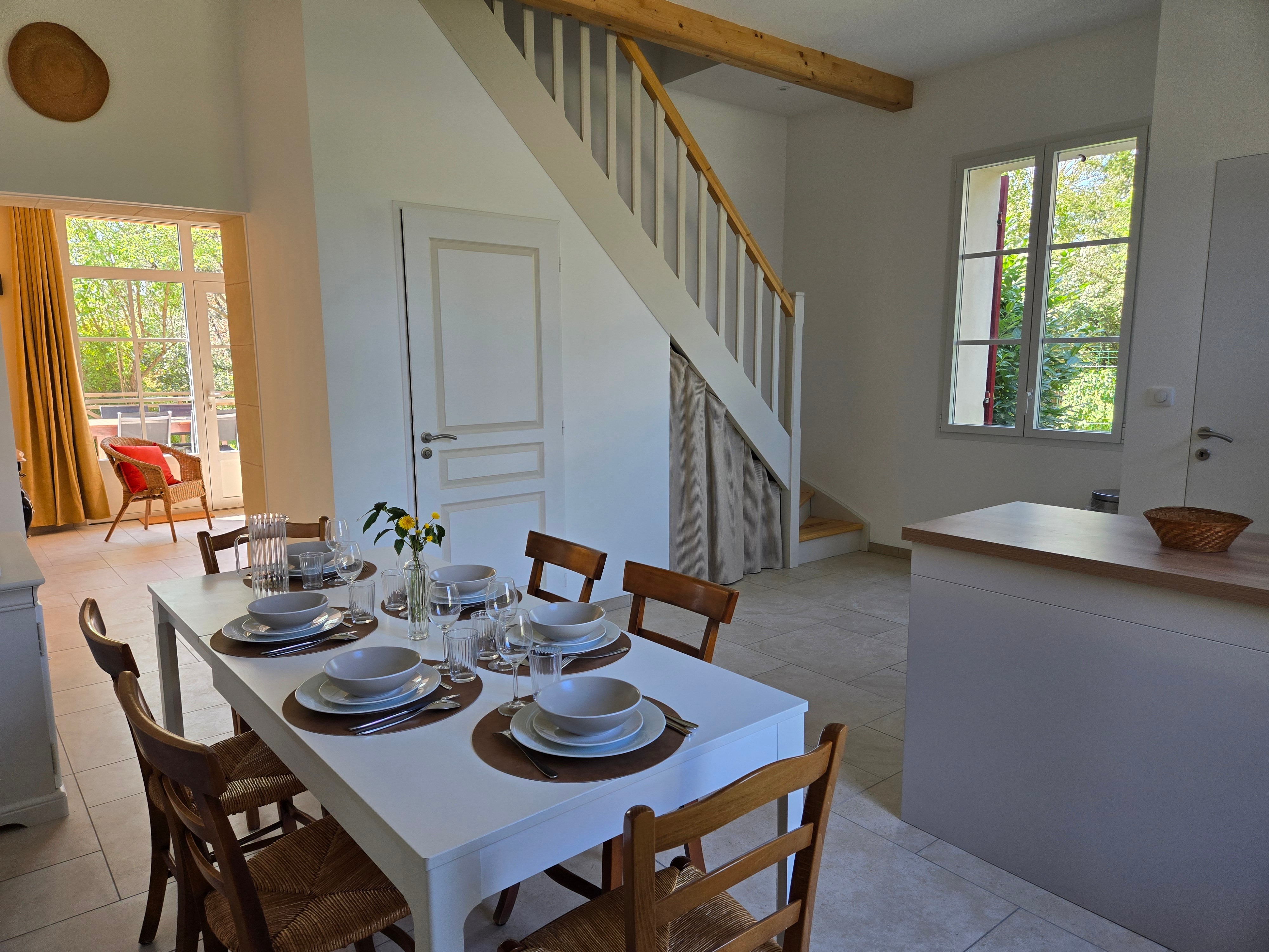 La pièce à vivre de la Villa Merci en Gironde