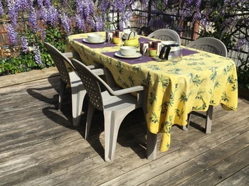 Petit déjeuner sur la terrasse du gîte Nymphéas