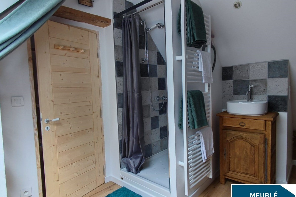 Salle d'eau 1, Gîte de charme avec SPA pour 4 personnes à 15 mn des plages, Plélo, Côtes d'Armor, Bretagne