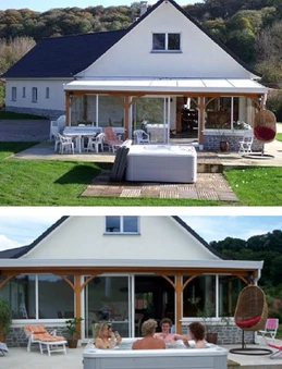 Vue extérieure du gîte et Spa