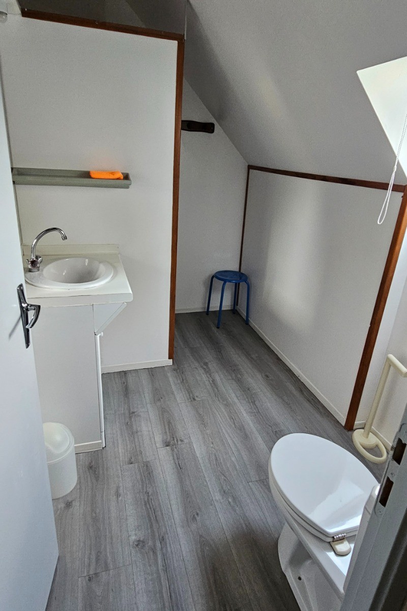 Salle d'eau avec douche vasque et WC