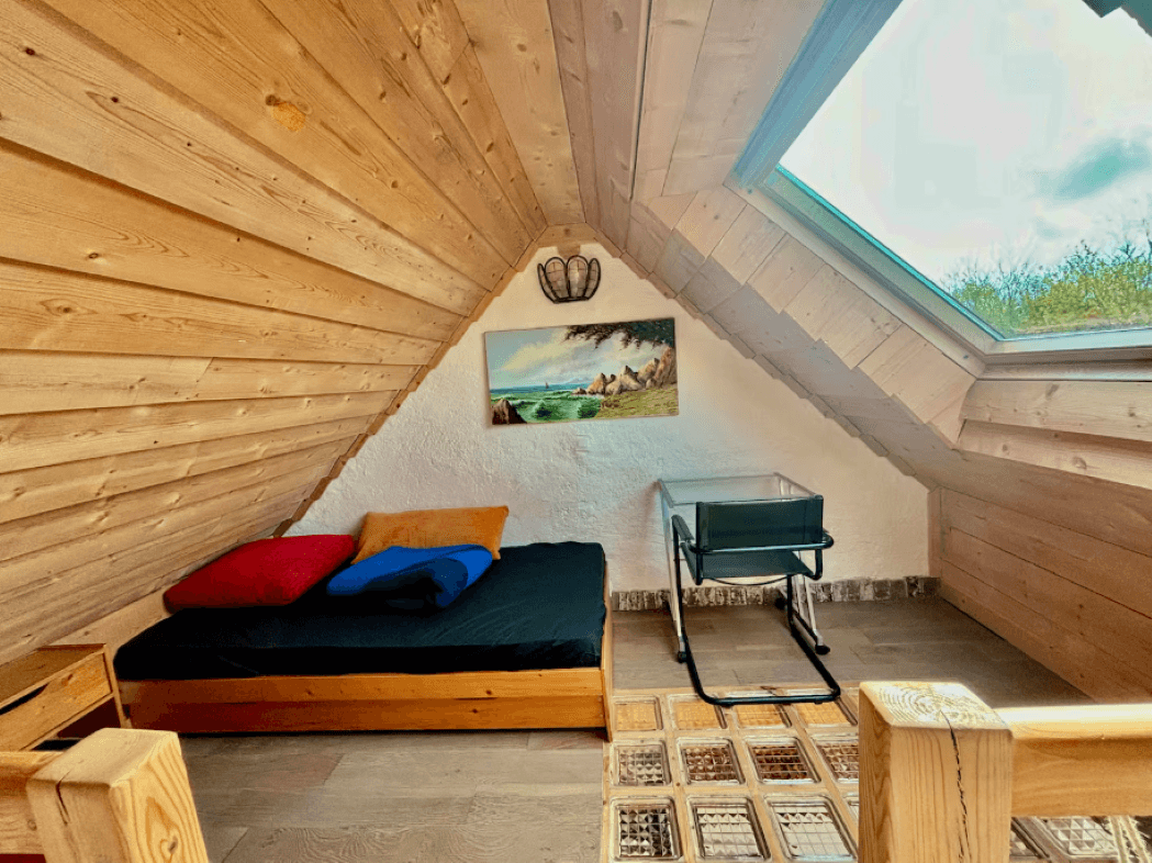 A mezzanine with a relaxation area