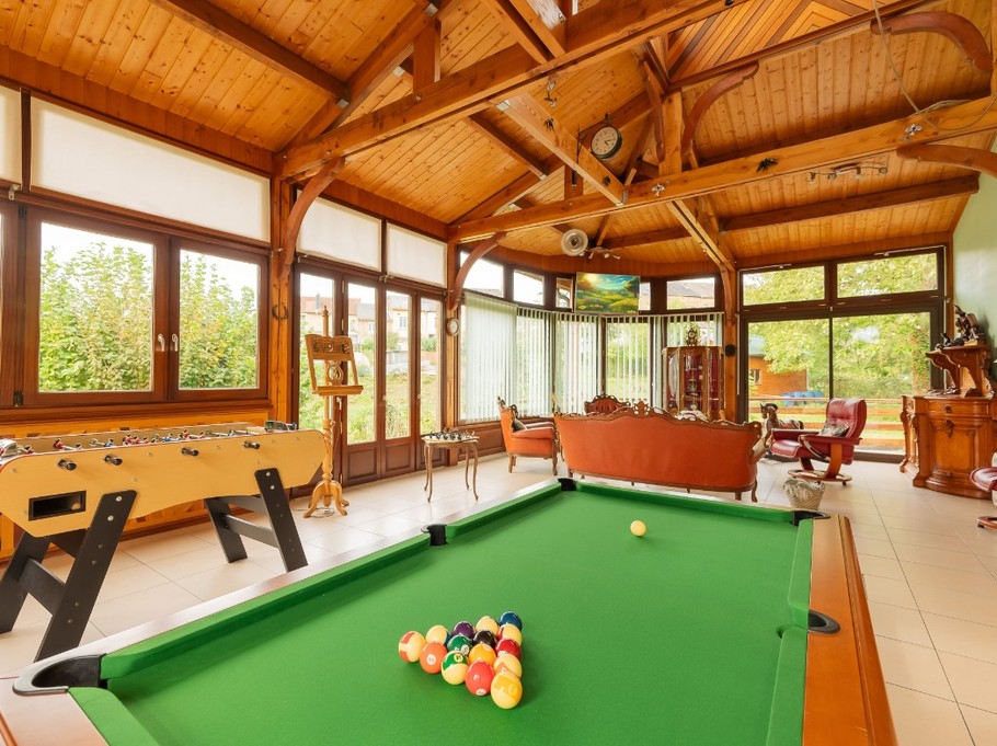 Veranda area with pool table and table football